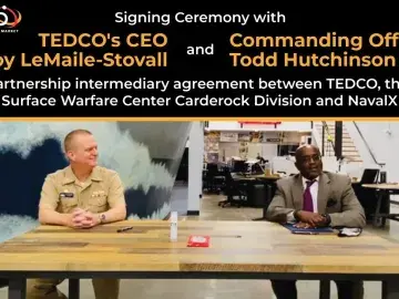 Signing Ceremony with TEDCO's CEO Troy LeMaile-Stovall for Maryland's PIA at the NavalX