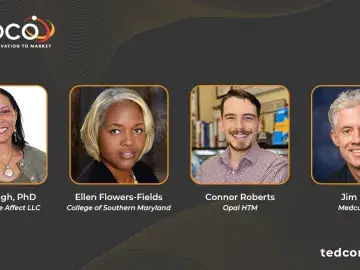 Four floating heads: Dr. Linda Singh, Ellen Flowers-Fields, Connor Roberts, Jim Buck