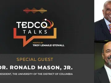 TEDCO Talks with President Mason 2 floating heads insights page